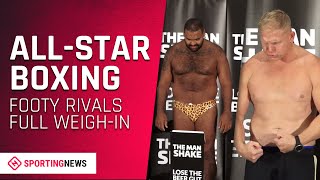 AllStar Boxing Full Footy Rivals WeighIn featuring Sam Thaiday Willie Mason  more [upl. by Wilkison987]