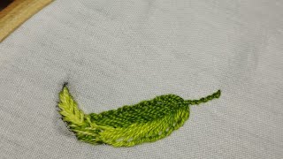 easy cute leaf embroidery 🪡 hand embroidery for beginners [upl. by Ttreve]