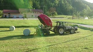 Tractor Lamborghini 1060 Premium baling 1st cut with KUHN iBIO [upl. by Yllek643]