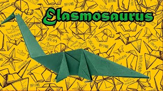 Cómo hacer un dinosaurio de papel para niños MUY FÁCIL Elasmosaurus [upl. by Akimas261]