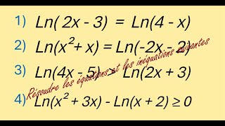 Math 2ème BAC SM SPH  Logarithme népérien  Equations et inéquations [upl. by Xirtaeb]