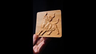 TTC 450  Carving a Taurus on the Wooden Box Cover  Full video [upl. by Ballou]