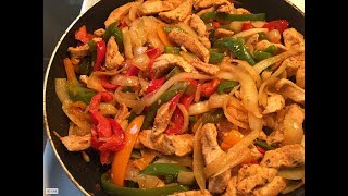 como hacer fajitas de pollo deliciosas y facil [upl. by Harli]