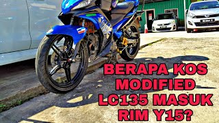 KOS MODIFIED LC135 MASUK RIM Y15  PASANG SINGLE RACING FOOTREST RAPIDO  PASANG REAR DISC CALIPER [upl. by Lesko901]