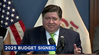 Governor JB Pritzker signs 53 billion Illinois state budget [upl. by Felice]