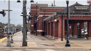 Westbound CA Zephyr 5 Metra Train Main Street downersgrove Today 🎄 [upl. by Narayan]