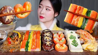 🇰🇷 한복 🇰🇷초간단 떡국 잡채 전 최애 명절음식 먹방 ASMR MUKBANG  KOREAN NEW YEAR FOOD PARTY ★ TTEOKGUK JAPCHAE JEON [upl. by Isaak403]