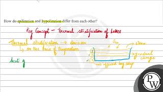 How do epilimnion and hypolimnion differ from each other [upl. by Calderon]