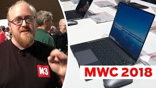 MWC 2018 Extremt tunna skärmkanter i Huawei Matebook X Pro [upl. by Frederique796]