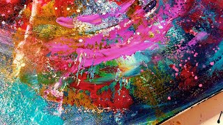 QUICK amp EASY Acrylic Abstract Painting With No Plan  Abstract Painting Ideas [upl. by Crandell]