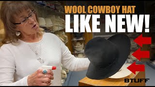 How to make a felt cowboy hat like new again [upl. by Kessiah]