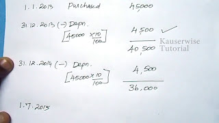 3Depreciation Accounting Purchase of 3 Machinery amp sale of 2 Machinery  by kauserwise [upl. by Maclay235]