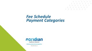 Fee Schedule Payment Categories [upl. by Enohpets]