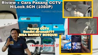 Cara Pasang CCTV HiLook 4CH 1080P Sendiri Dengan Mudah [upl. by Enitsirt]