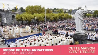 Messe de Titularisations sur lEsplanade Pèlerinage du Rosaire 05102023 9h [upl. by Robbins]