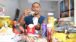 20 WEIRD FOOD COMBOS  MUKBANG EDITION  Alonzo Lerone  ASMR [upl. by Eetak]