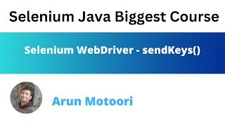 Selenium WebDriver  sendKeys [upl. by Kezer]