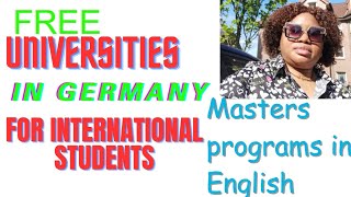 TUITION FREE UNIVERSITIES IN GERMANY 🇩🇪 FOR INTERNATIONAL STUDENTS [upl. by Wesa291]