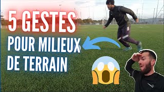 5 Gestes Technique EFFICACES au Milieu de Terrain  ⚽😱 [upl. by Hegyera]