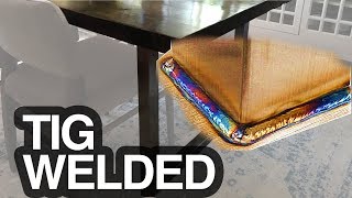 Fabricating Brushed Stainless Table Legs  Tig Welded  Contemporary Style [upl. by Ardnekal]