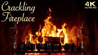 Cozy Crackling Fireplace 4K  Christmas Yule Log Ambience No Music [upl. by Flor]