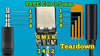 Type C to 35 mm Audio Adapter Teardown amp Complete Wiring Diagram [upl. by Llertnek]