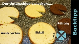 Wie unterscheiden sich Wunderkuchen Biskuit und Rührteig Böden I Einfach Backen  Marcel Paa [upl. by Bowers768]