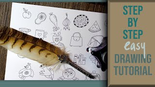 25 Beginner Doodle Ideas when you dont know what to draw  Doodle along with some calming music [upl. by Einhapets479]