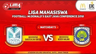 UNIDA GONTOR VS UNIV NEGERI MALANG LIMA FOOTBALL McDonalds East Java Conference 14 Sep 2018 [upl. by Gardiner610]