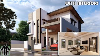 TWO STOREY RESIDENCE  3 BEDROOM  MODERN HOUSE DESIGN  W INTERIORS [upl. by Harwin230]