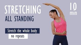 10 MIN STRETCHING ALL STANDING  Dehnen im Stehen ohne Matte  Katja Seifried [upl. by Akinahs]