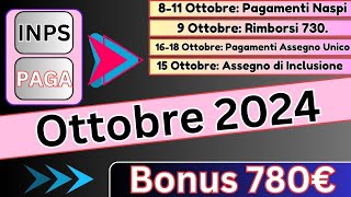 780€ INPS PAGA il 11 OTTOBRE Anticipazioni sui Pagamenti ed i Bonus [upl. by Faruq389]