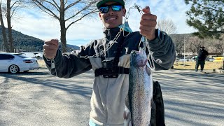 Fishing Lake Hemet on Stock day 🤙🏼🐠🎣 fishing trout [upl. by Dysart]