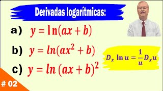 Derivadas logarítmicas Logarithmic derivatives yl n⁡axb ylnax2byln 〖axb〗2 [upl. by Nitsu]