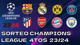 SORTEO CHAMPIONS LEAGUE 4TOS DE FINAL SIMULACION [upl. by Harms]