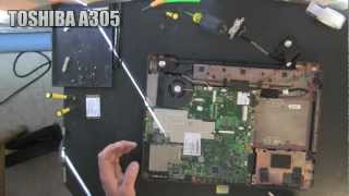 TOSHIBA A305 laptop take apart video disassemble disassembly [upl. by Catrina]