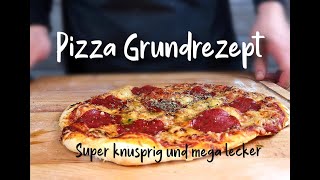 Pizzateig selber machen  Pizza Grundrezept mit Soße und Knoblauchöl [upl. by Justus]