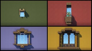 4 Window Designs in Minecraft [upl. by Noterb274]