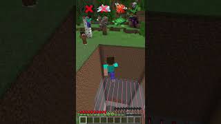 Laser Pit vs Mobs Survival meme shorts minecraft [upl. by Ahsotan]