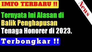 TERBONGKAR ALASAN PENGHAPUSAN TENAGA HONORER DI 2023 [upl. by Porcia367]