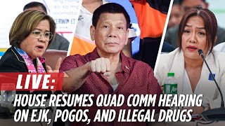 LIVE House resumes quad comm hearing on EJK Duterte drug war  November 7 [upl. by O'Conner]