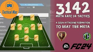 EAFC 24 Meta 3142 Custom Tactics crazy attacking play [upl. by Aneekas]