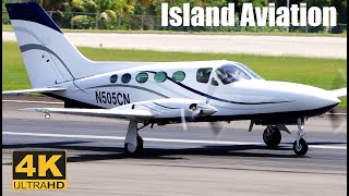 Full Backtrack  Cessna 414A Chancellor  N505CN  Departing St Kitts Eastern Caribbean [upl. by Deloris]