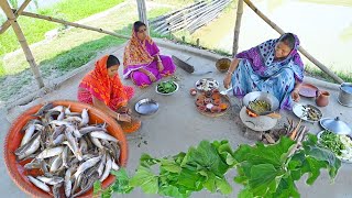 মায়ের হাতে গ্রামের রান্না লাউ পাতা বাটাট্যাংরা মাছের তেলঝললাউ শাকের ঝোল  fish curry recipe [upl. by Seem974]