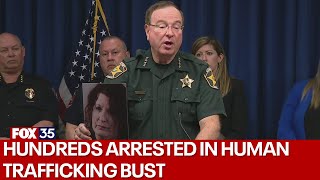 Sheriff Grady Judd gives update on human trafficking bust after 228 people arrested [upl. by Elleinet489]