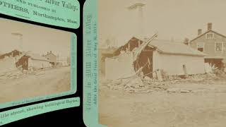 Haydenville amp houses from upstream Mill River Flood 1874 VR 3D stillimage [upl. by Ynaffi814]