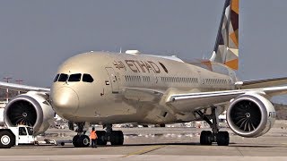 Etihad 7879 Pushback amp Takeoff from Athens amp Emirates 777300  Plane Spotting Close Views [upl. by Eeimaj]