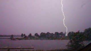 Mozingo Lake  Windy amp Rare nighttime Thunderstorm amp Lightning HD  June 18 2024 [upl. by Ecidnac]