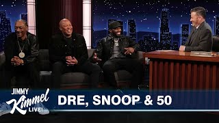 Jimmy Kimmel Interviews Dr Dre Snoop Dogg amp Curtis “50 Cent” Jackson [upl. by Eidnac68]