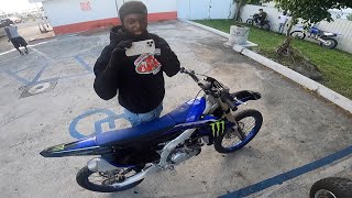 FloridaMadeMG LETS ME TRY HIS 2023 YZ450F MONSTER [upl. by Anitrebla]